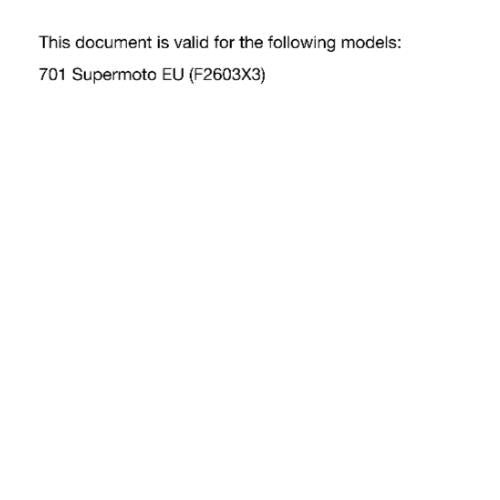 HUSQVARNA 2024 - 701 SUPERMOTO EU -  WORKSHOP SERVICE REPAIR MANUAL - REPRINTED