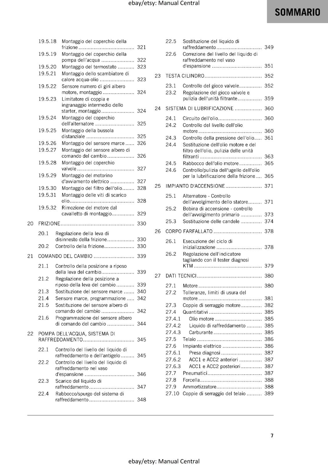 ITALIAN LANGUAGE - KTM 2023 - 890 SMT - MANUALE DI RIPARAZIONE