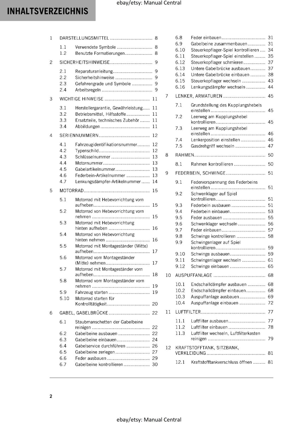 GERMAN LANGUAGE - KTM 2022-890 ADVENTURE & L - REPARATURANLEITUNG