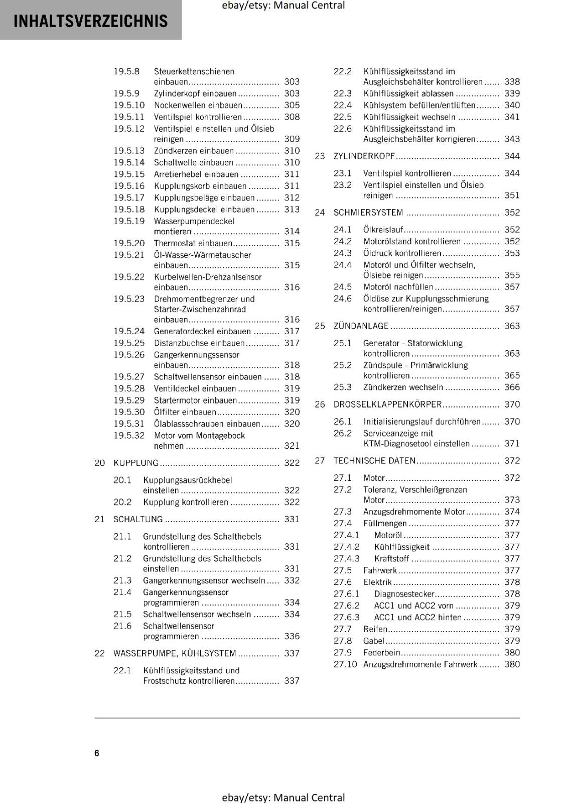 GERMAN LANGUAGE - KTM 2022-890 ADVENTURE & L - REPARATURANLEITUNG