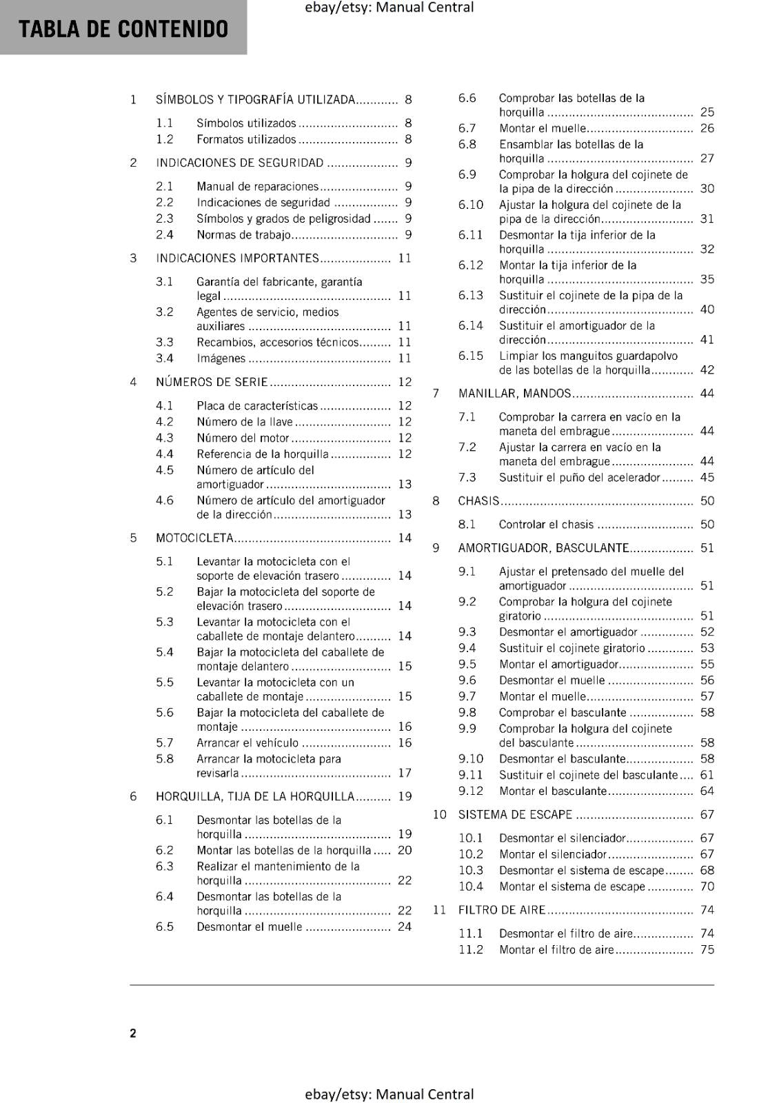 KTM 2023 - SPANISH LANGUAGE - 890 DUKE GP - MANUAL DE REPARACION