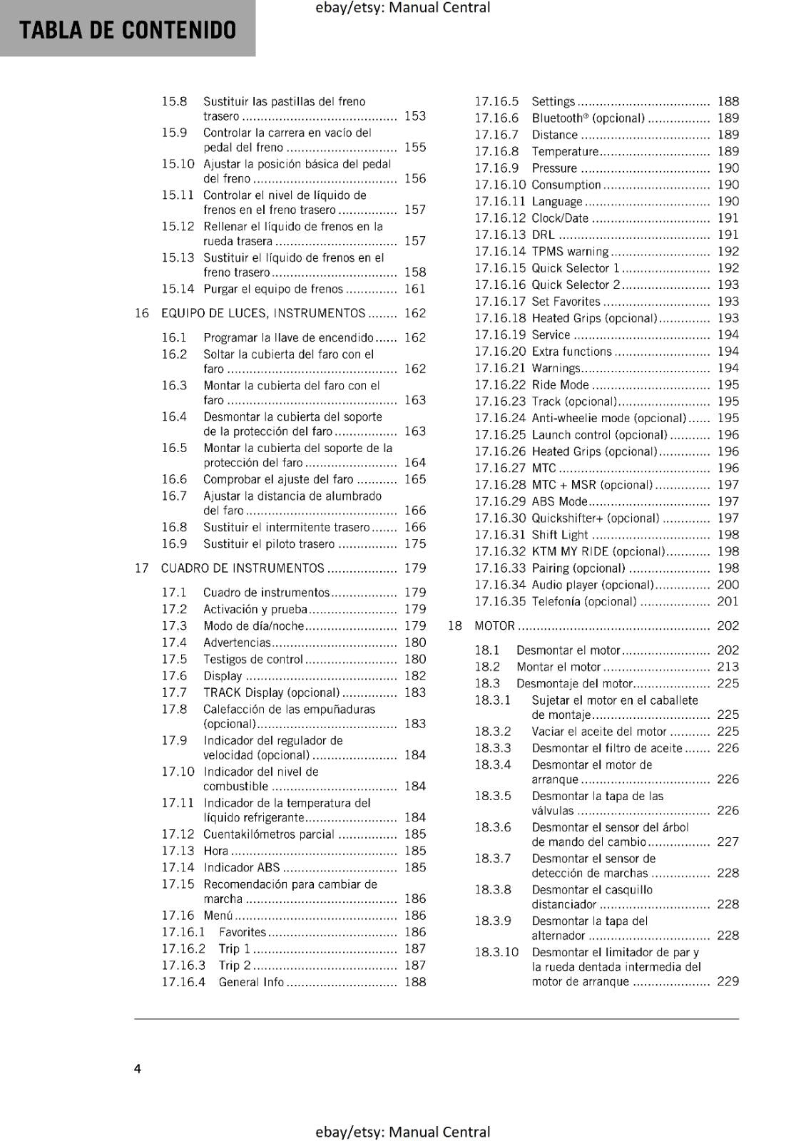 KTM 2023 - SPANISH LANGUAGE - 890 DUKE GP - MANUAL DE REPARACION