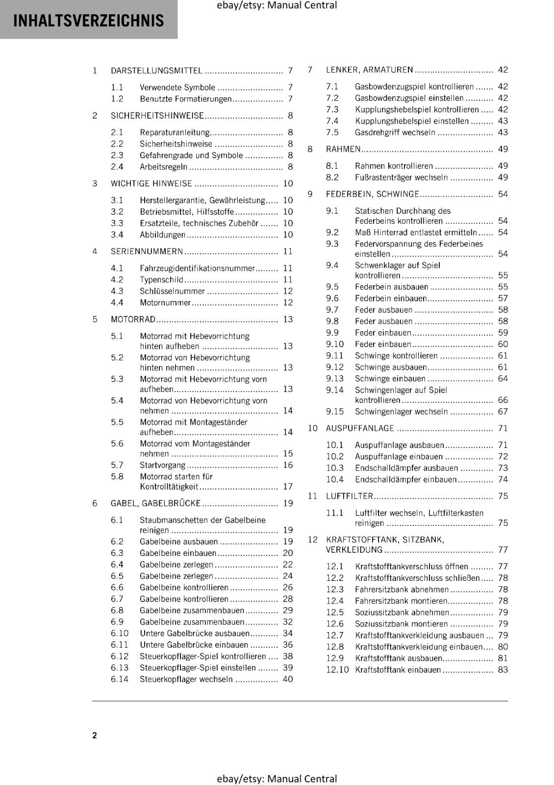 GERMAN LANGUAGE - KTM 2023- 390 ADVENTURE - REPARATURANLEITUNG