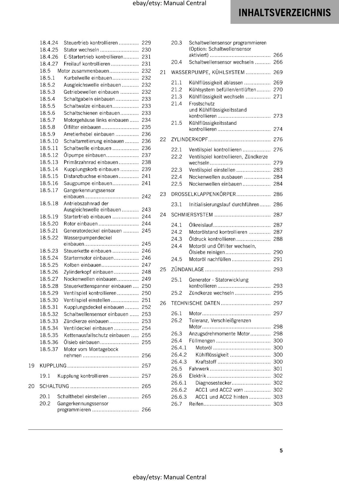 GERMAN LANGUAGE - KTM 2023- 390 ADVENTURE - REPARATURANLEITUNG