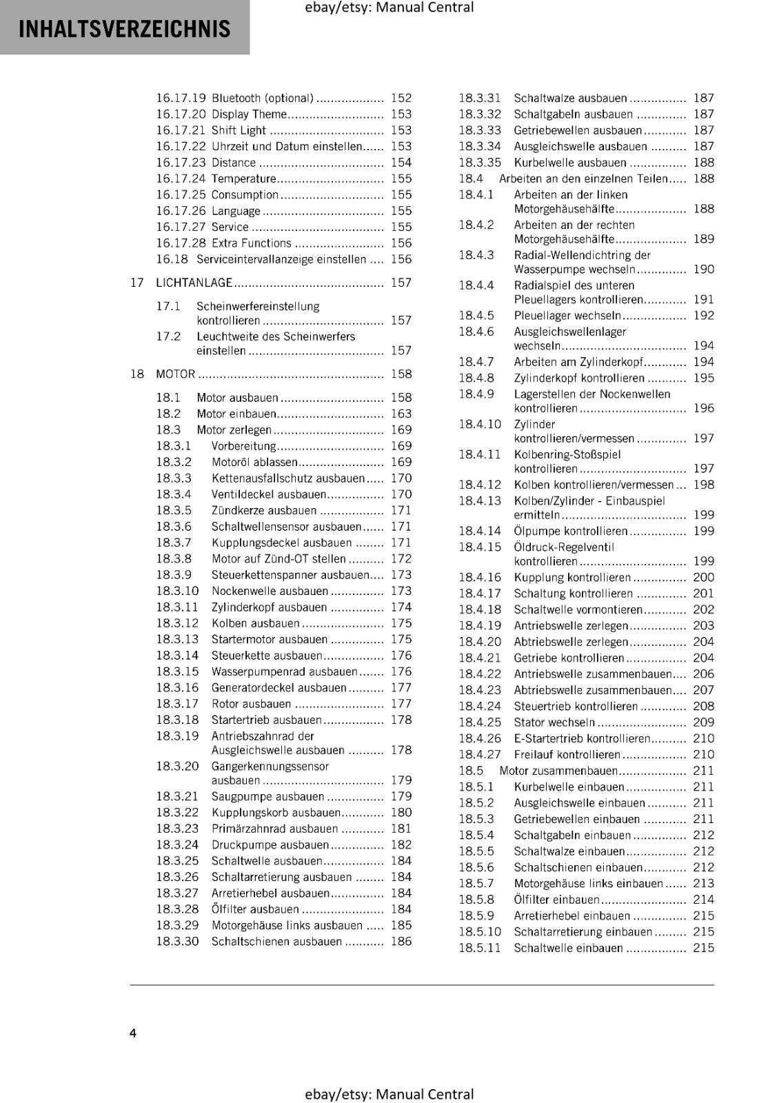 GERMAN LANGUAGE - KTM 2023- 390 DUKE - REPARATURANLEITUNG