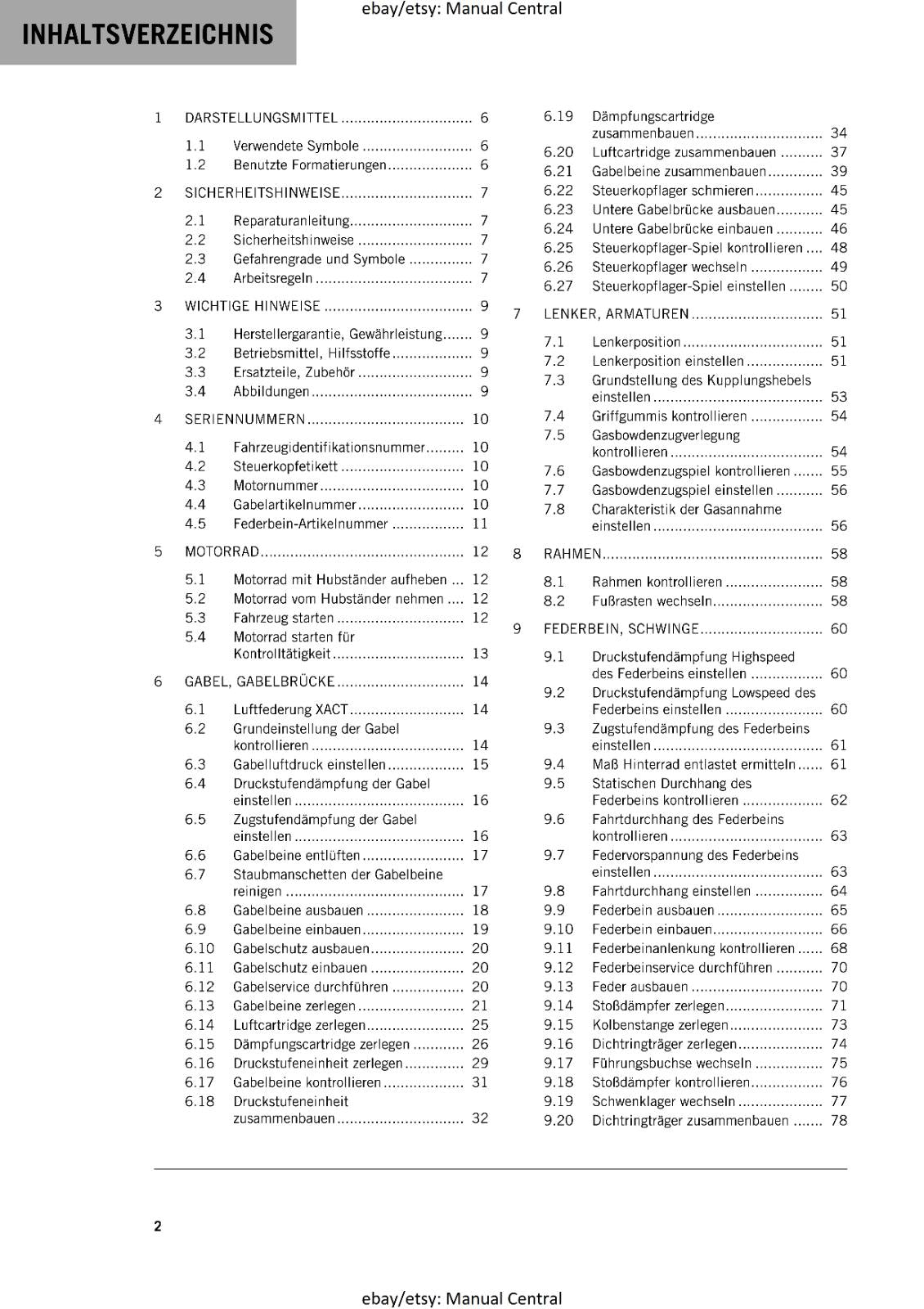 GERMAN LANGUAGE - KTM 2023- 450 SMR - REPARATURANLEITUNG
