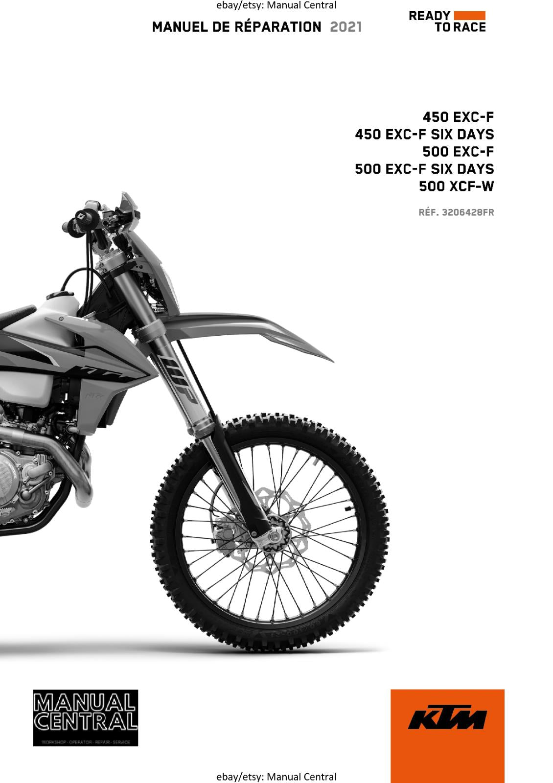 KTM 2021 - FRENCH LANGUAGE - 450 500 EXC-F SIX DAYS XCF-W - MANUEL DE REPARATION