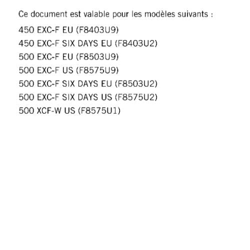 KTM 2021 - FRENCH LANGUAGE - 450 500 EXC-F SIX DAYS XCF-W - MANUEL DE REPARATION