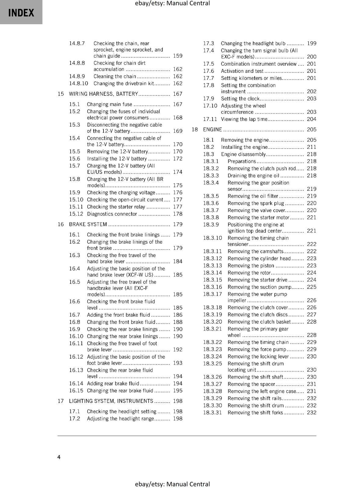 KTM 2020 - 350 EXC-F SIX DAYS XCF-W -  WORKSHOP SERVICE REPAIR MANUAL