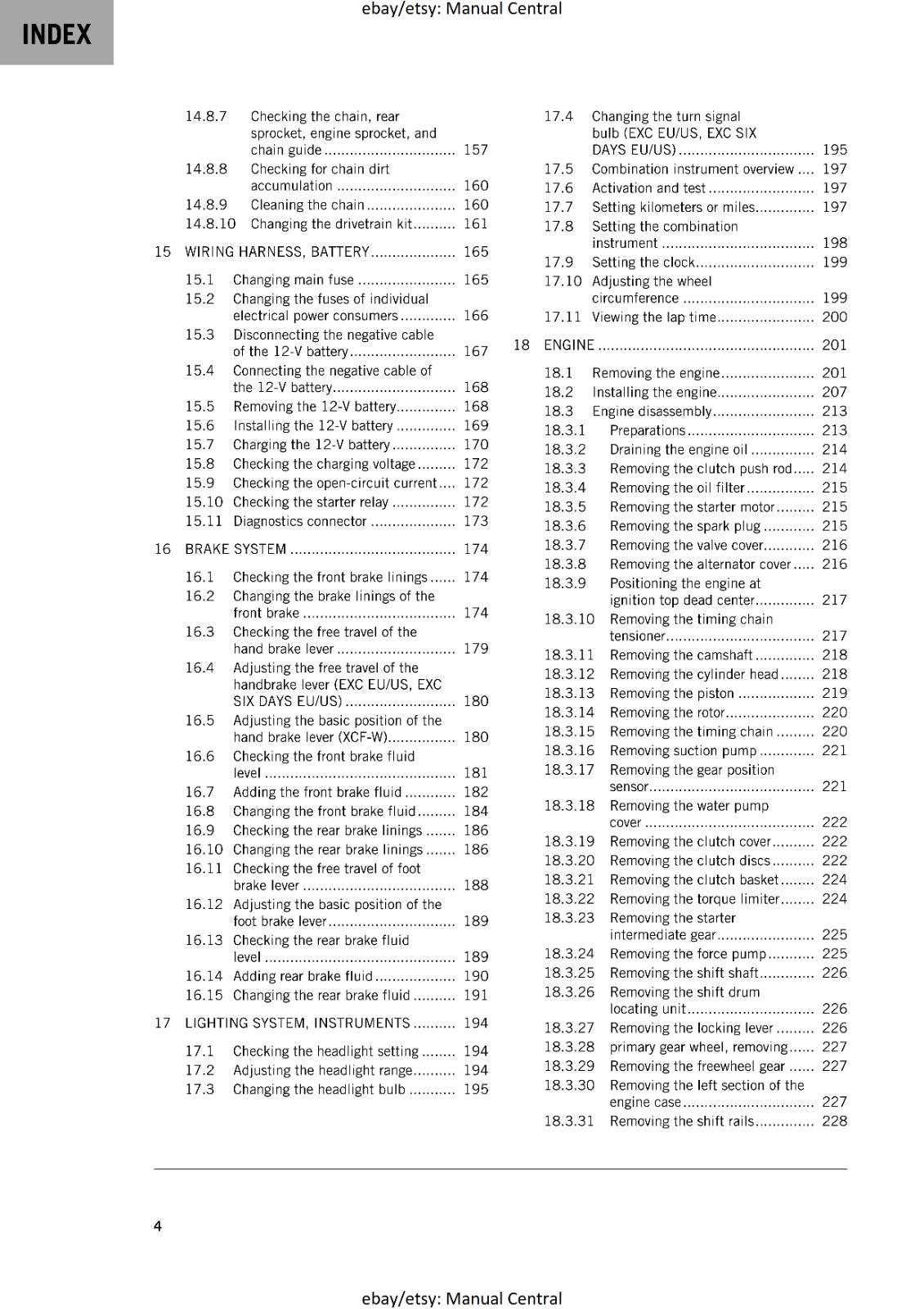 KTM 2020 - 450 500 EXC-F SIX DAYS XCF-W - WORKSHOP SERVICE REPAIR MANUAL