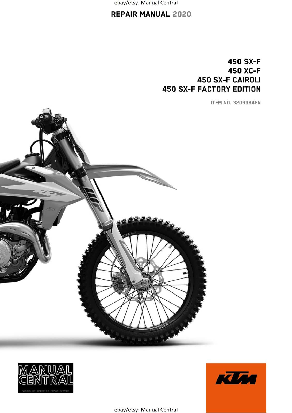 KTM 2020 - 450 XC-F SX-F CAIROLI FACTORY - WORKSHOP SERVICE REPAIR MANUAL