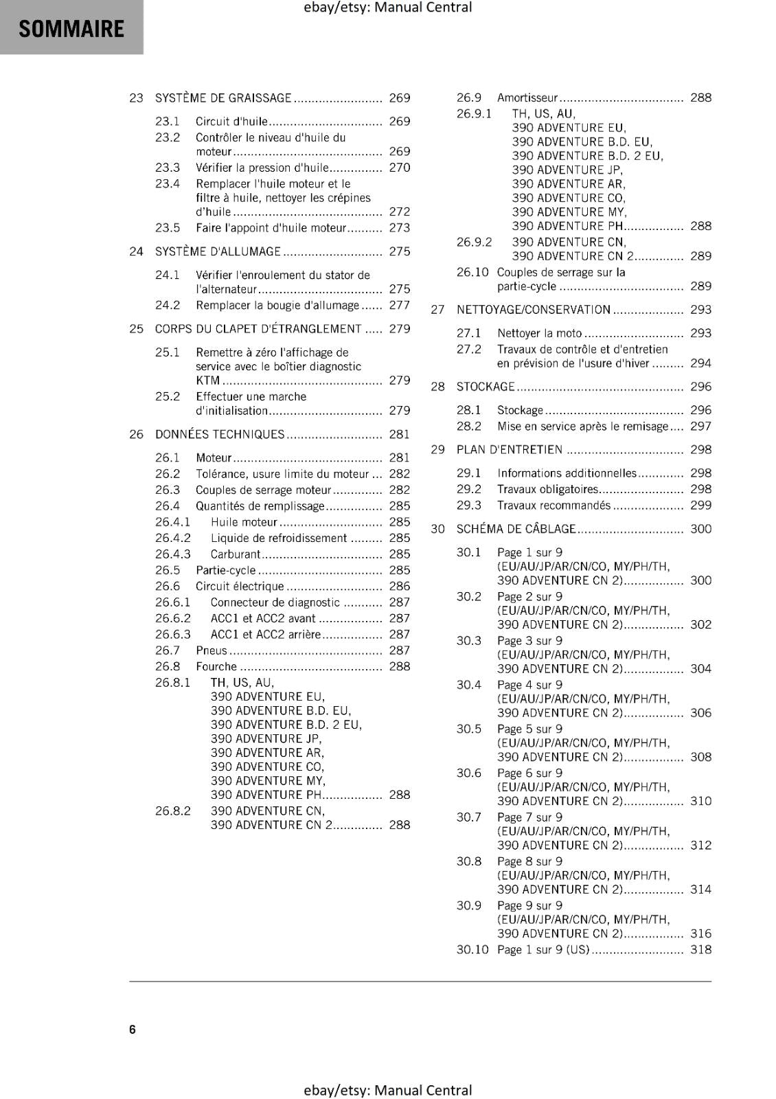 KTM 2021 - FRENCH LANGUAGE - 390 ADVENTURE - MANUEL DE REPARATION