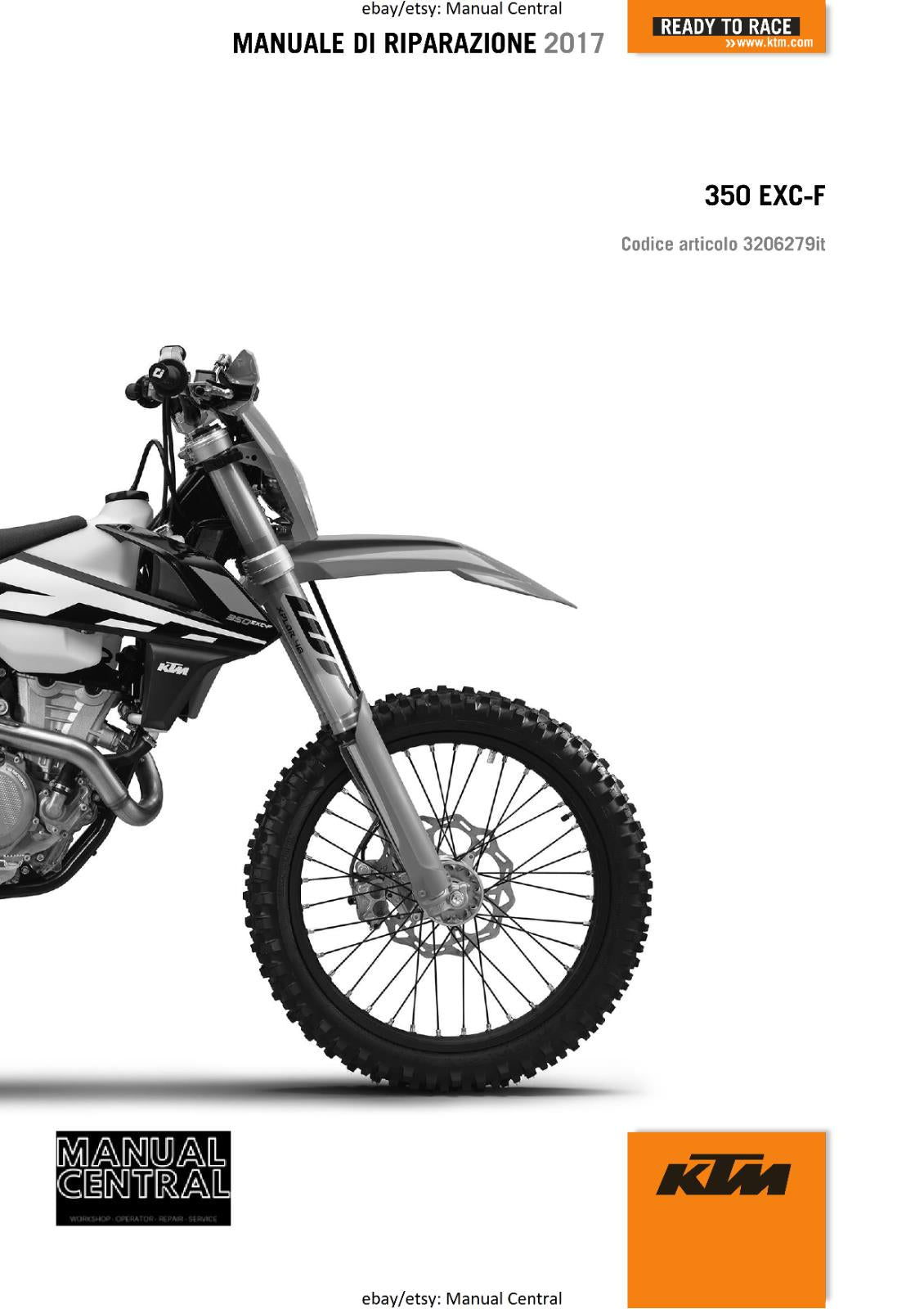 ITALIAN LANGUAGE - KTM 2017 - 350 EXC-F  - MANUALE DI RIPARAZIONE