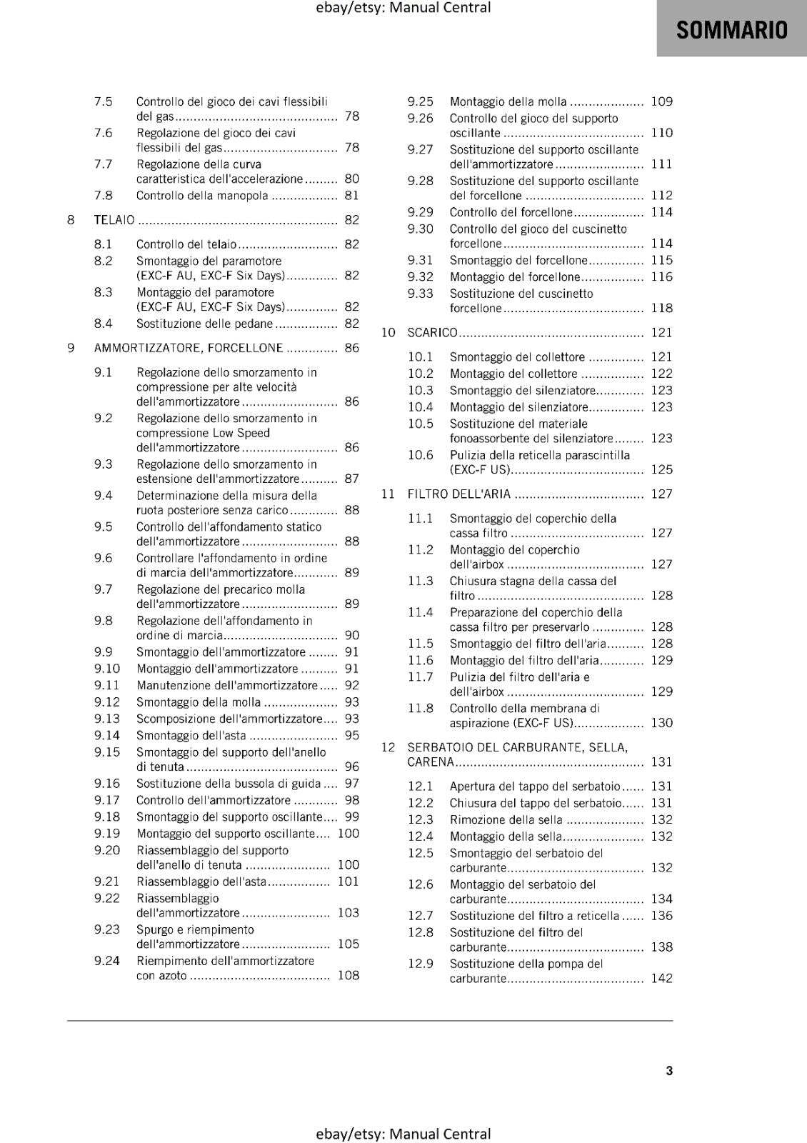 ITALIAN LANGUAGE - KTM 2017 - 350 EXC-F  - MANUALE DI RIPARAZIONE