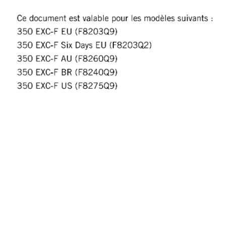 KTM 2017 - FRENCH LANGUAGE - 350 EXC-F  - MANUEL DE REPARATION