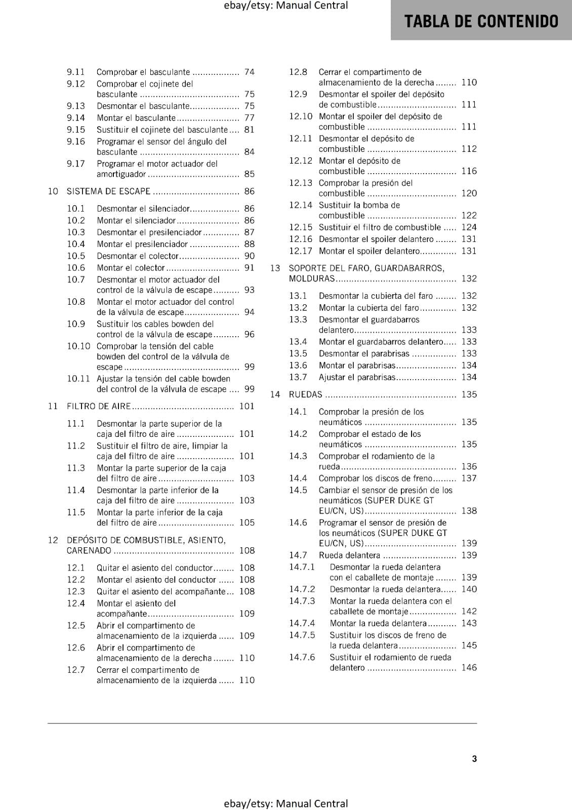 KTM 2023 - SPANISH LANGUAGE - 1290 SUPER DUKE GT- MANUAL DE REPARACION