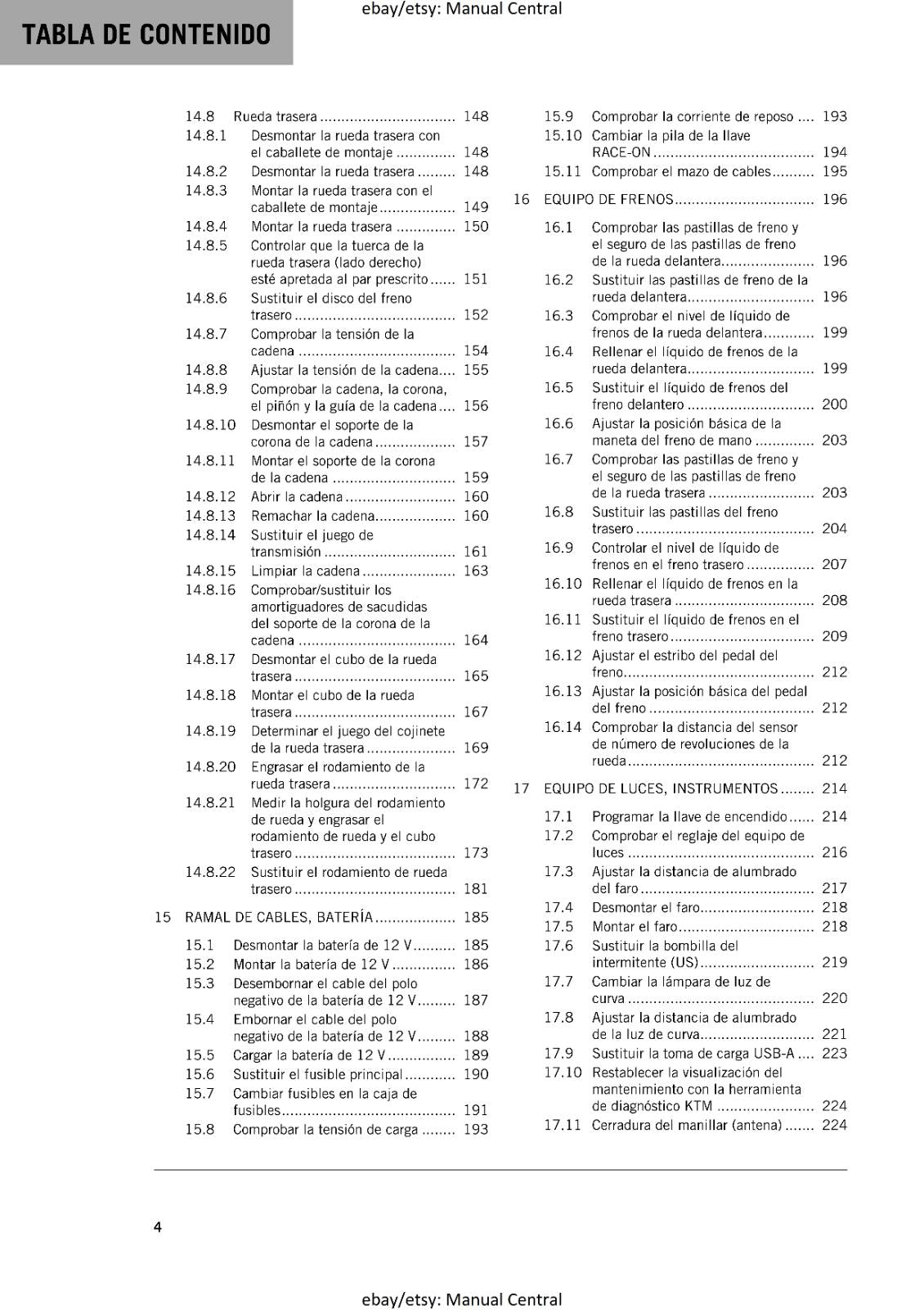 KTM 2023 - SPANISH LANGUAGE - 1290 SUPER DUKE GT- MANUAL DE REPARACION