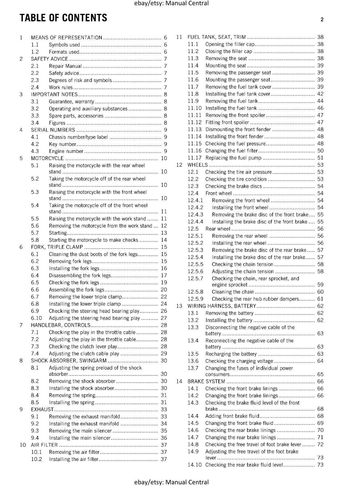 KTM 2012 - 125 200 DUKE - 2013 COL - WORKSHOP SERVICE REPAIR MANUAL
