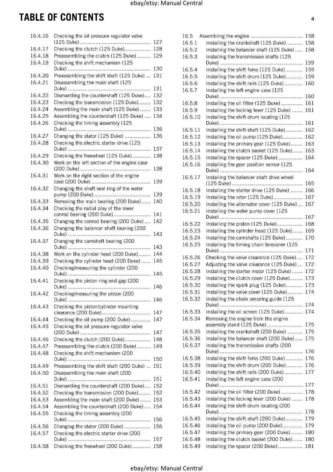 KTM 2012 - 125 200 DUKE - 2013 COL - WORKSHOP SERVICE REPAIR MANUAL