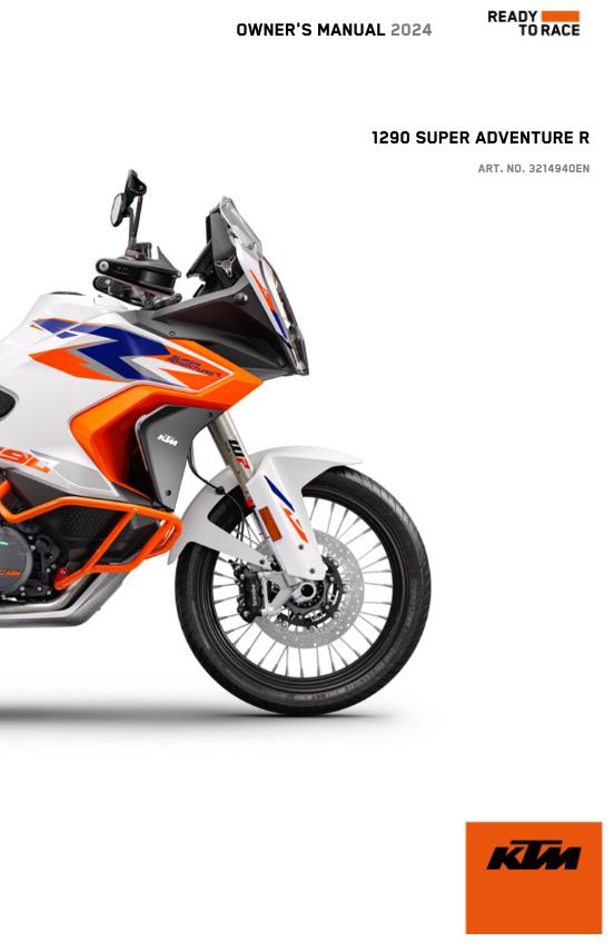2024 OWNERS MANUAL - KTM 1290 SUPER ADVENTURE R EU - REPRINT