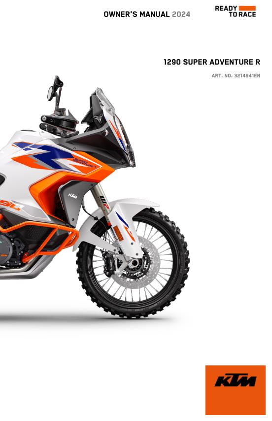 2024 OWNERS MANUAL - KTM 1290 SUPER ADVENTURE R US - REPRINT