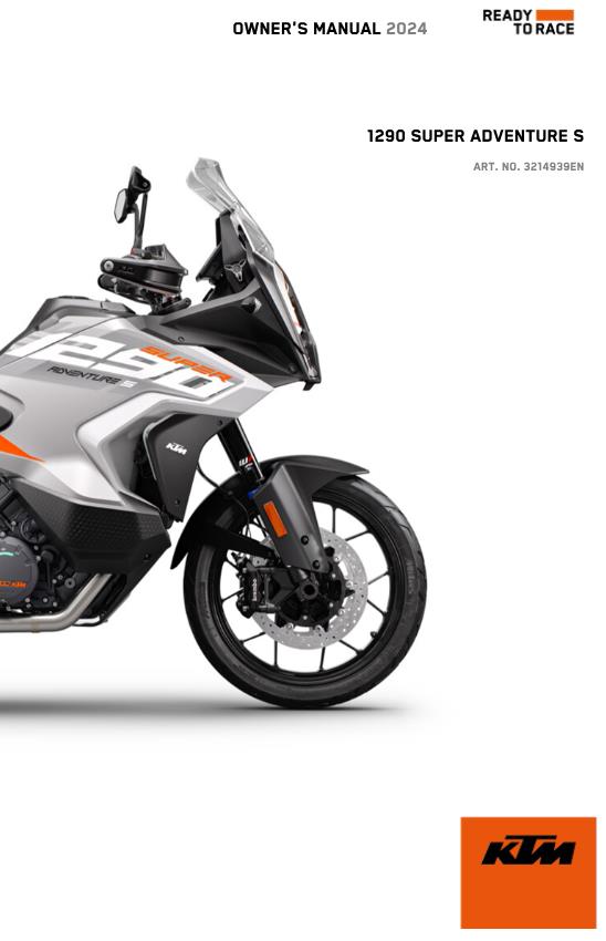 2024 OWNERS MANUAL - KTM 1290 SUPER ADVENTURE S US - REPRINT