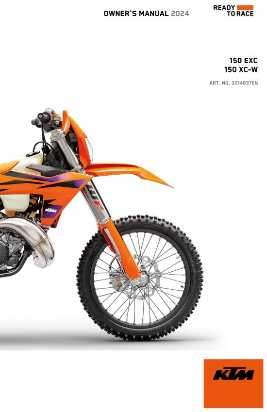 2024 OWNERS MANUAL - KTM 150 EXC XC-W - REPRINT