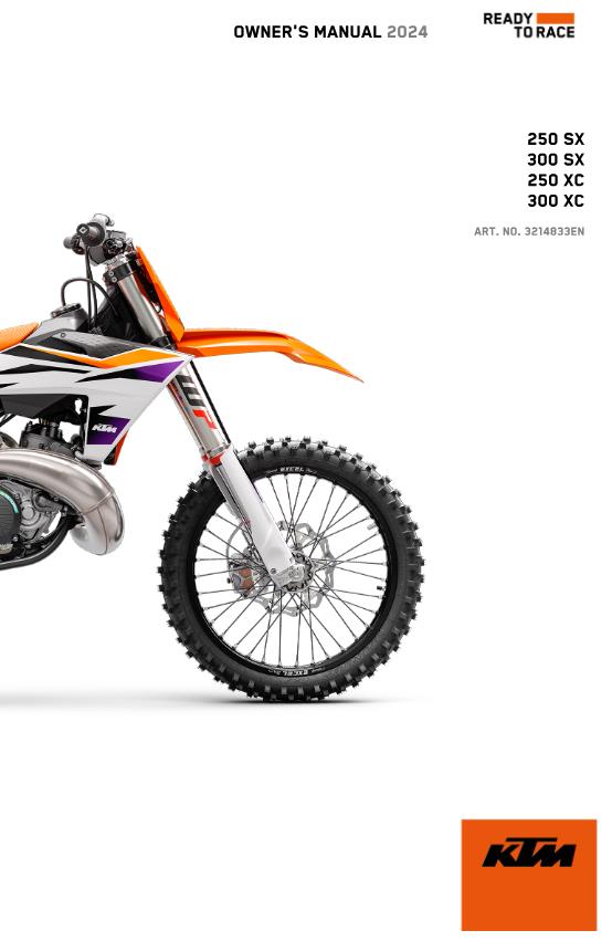 2024 OWNERS MANUAL - KTM 250 300 SX XC - REPRINT