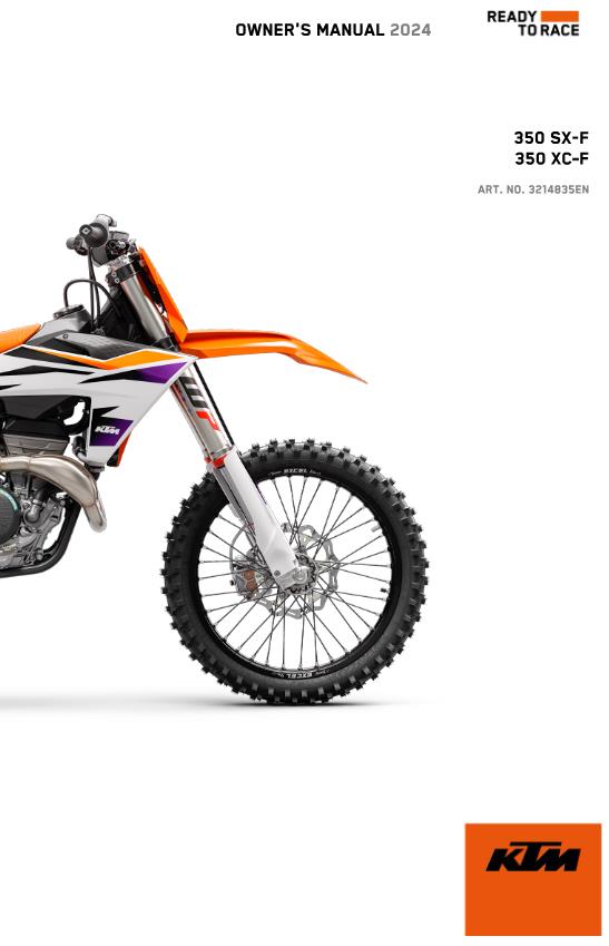 2024 OWNERS MANUAL - KTM 350 SX-F XC-F - REPRINT