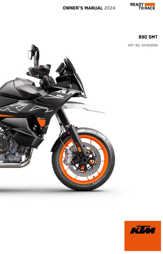 2024 OWNERS MANUAL - KTM 890 SMT US - REPRINT