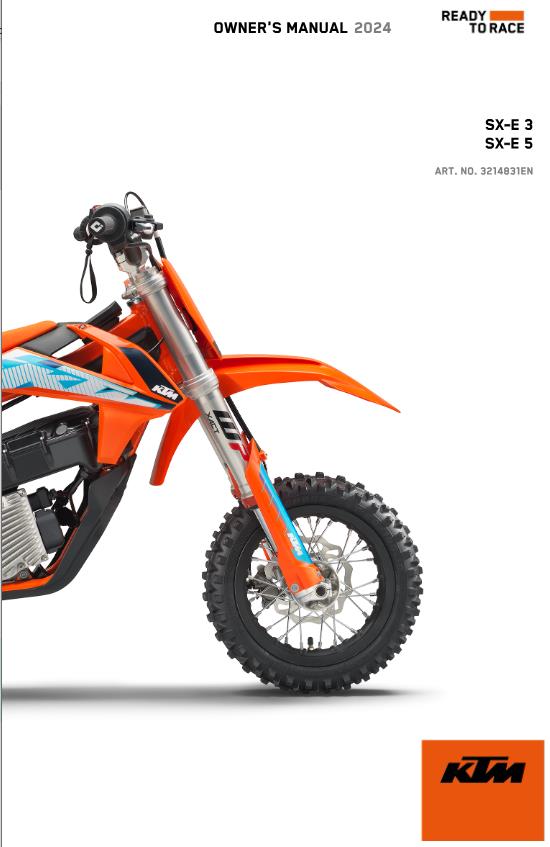 2024 OWNERS MANUAL - KTM SX-E 3 5 - REPRINT
