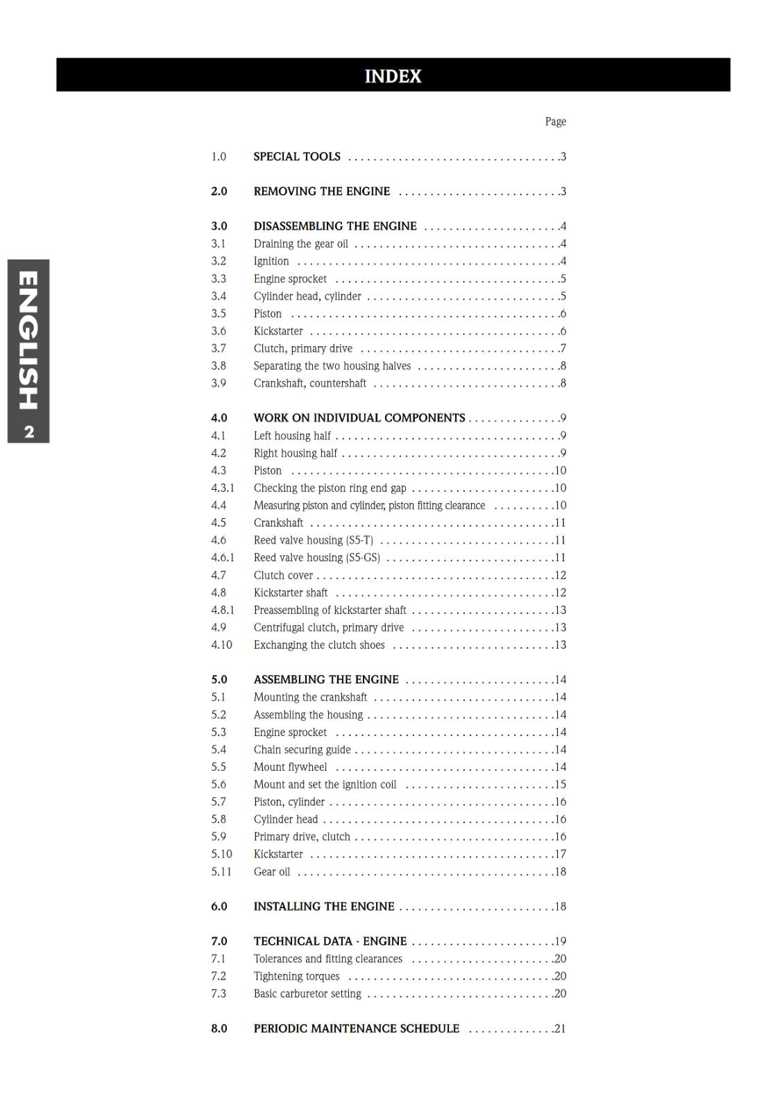 KTM S5-E S5-T S5-GS - ENGINE WORKSHOP SERVICE REPAIR MANUAL - 03/97 EDITION