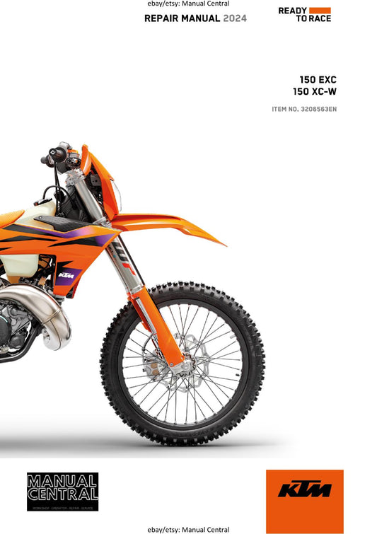 KTM 2024 - 150 EXC XC-W -  WORKSHOP SERVICE REPAIR MANUAL - REPRINTED