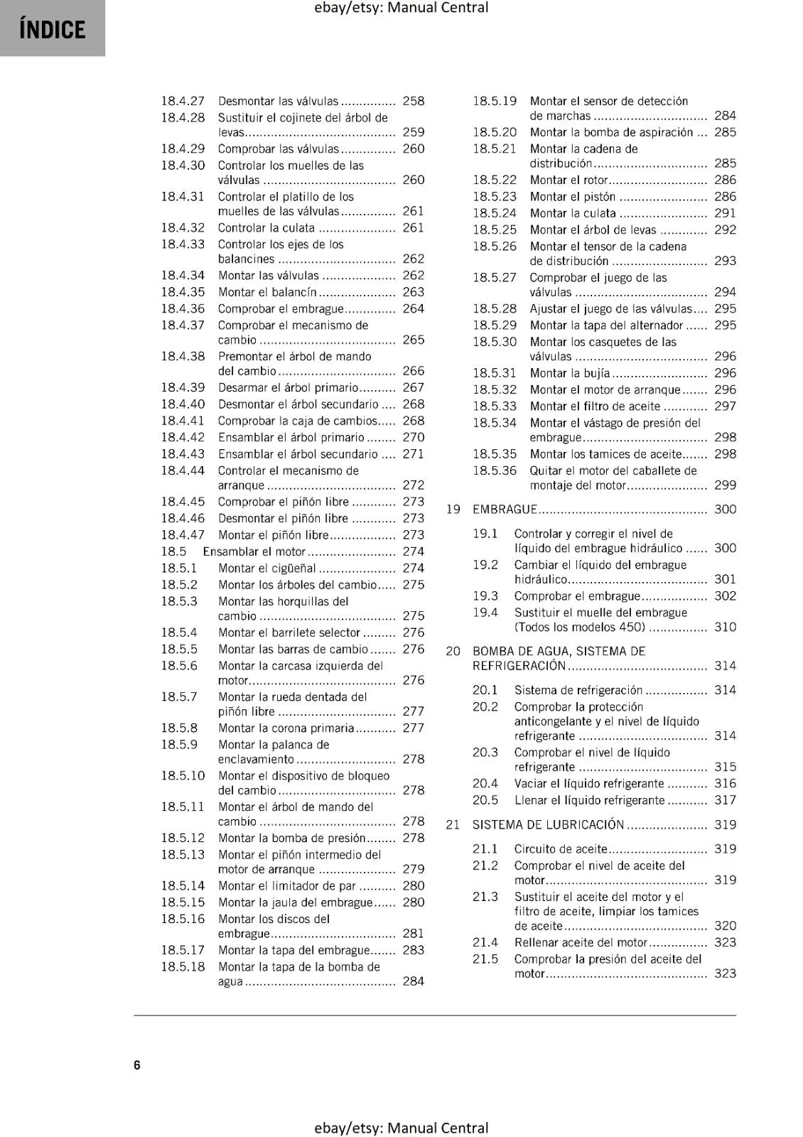 KTM 2017 - SPANISH LANGUAGE - 450 500 EXC-F SIX DAYS - MANUAL DE REPARACION