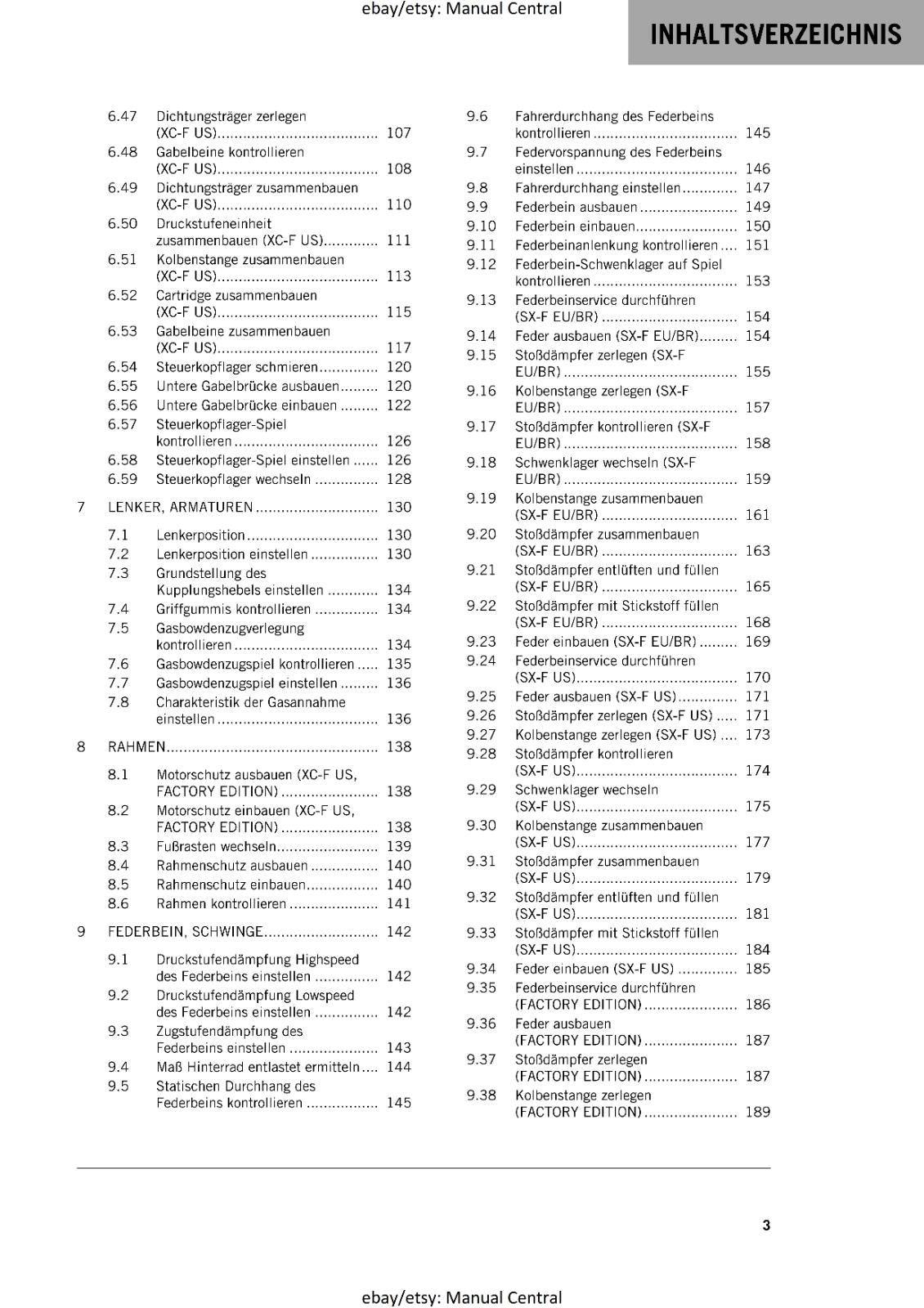 GERMAN LANGUAGE - KTM 2024- 450 SX-F XC-F FACTORY EDITION - REPARATURANLEITUNG