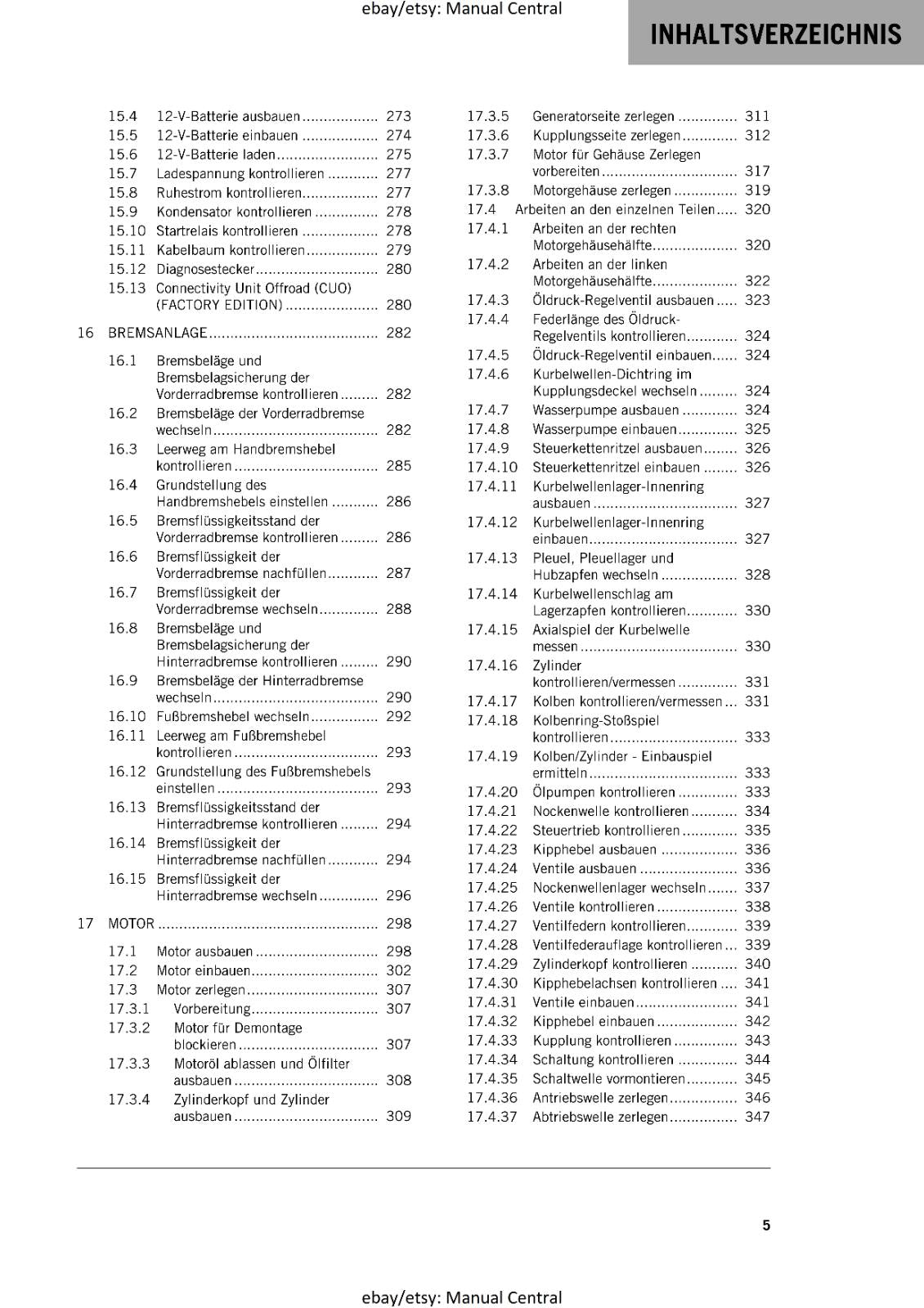 GERMAN LANGUAGE - KTM 2024- 450 SX-F XC-F FACTORY EDITION - REPARATURANLEITUNG