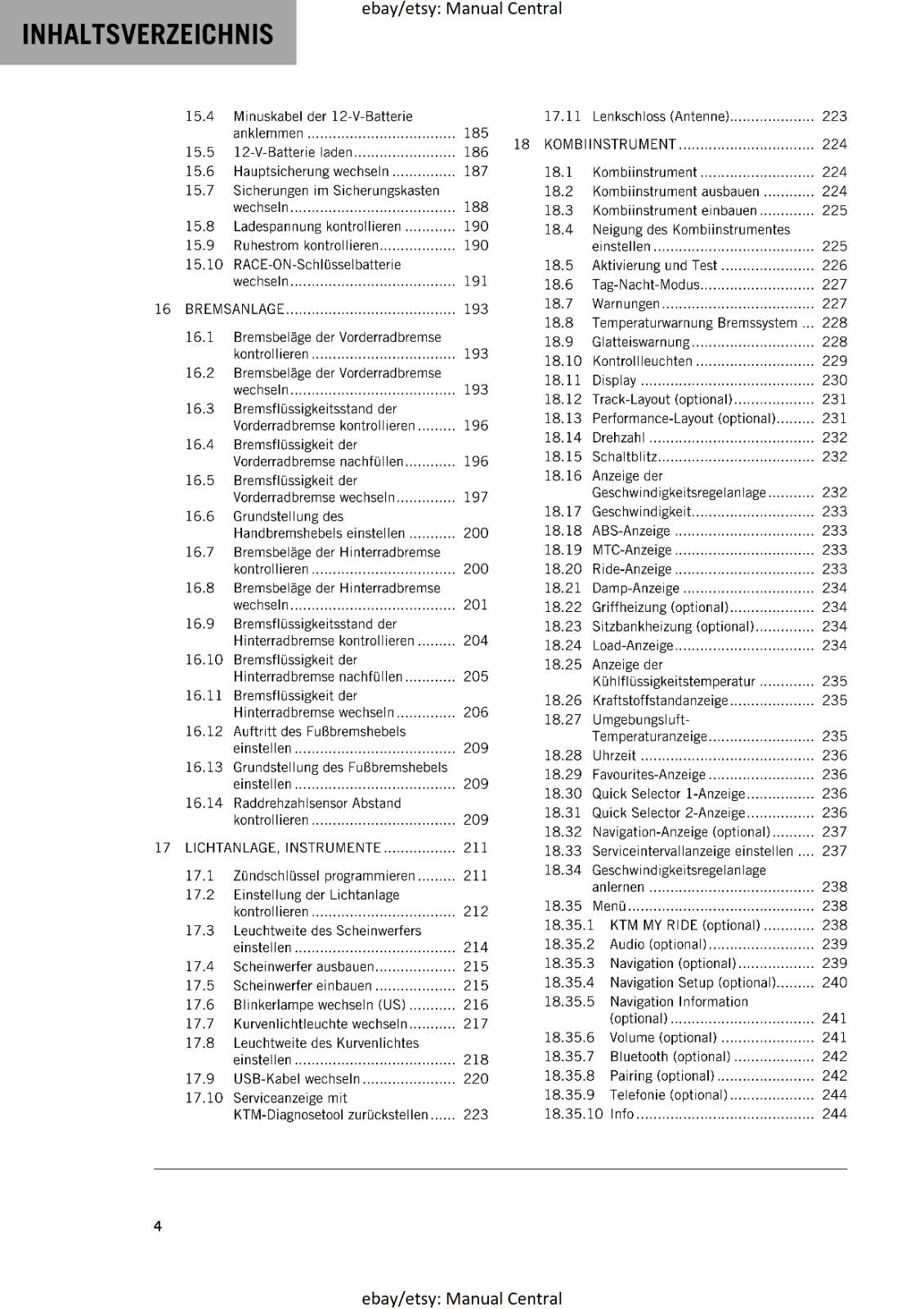 GERMAN LANGUAGE - KTM 2020- 1290 SUPER DUKE GT - REPARATURANLEITUNG