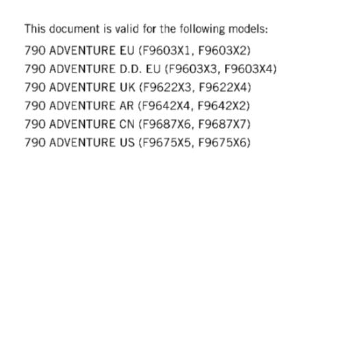 KTM 2024 - 790 ADVENTURE -  WORKSHOP SERVICE REPAIR MANUAL - REPRINTED