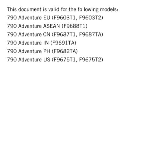 KTM 2020 - 790 ADVENTURE - WORKSHOP SERVICE REPAIR MANUAL