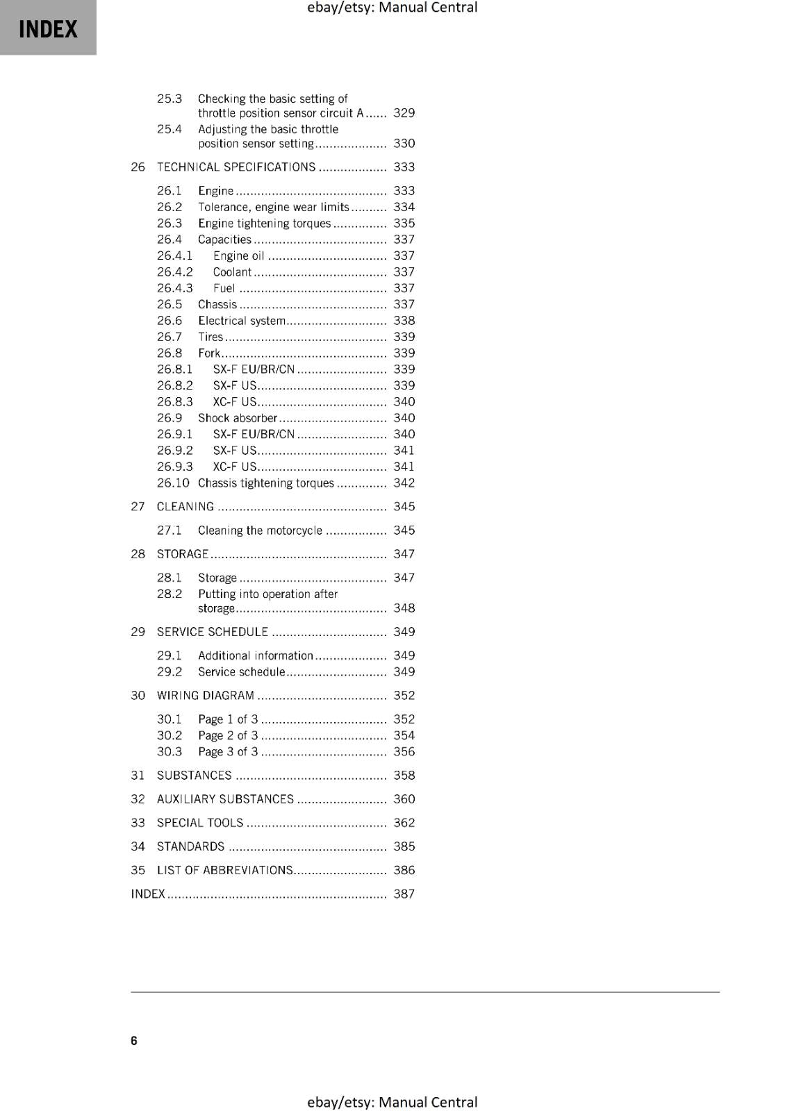 KTM 2024 - 250 EXC-F SIX DAYS -  WORKSHOP SERVICE REPAIR MANUAL - REPRINTED