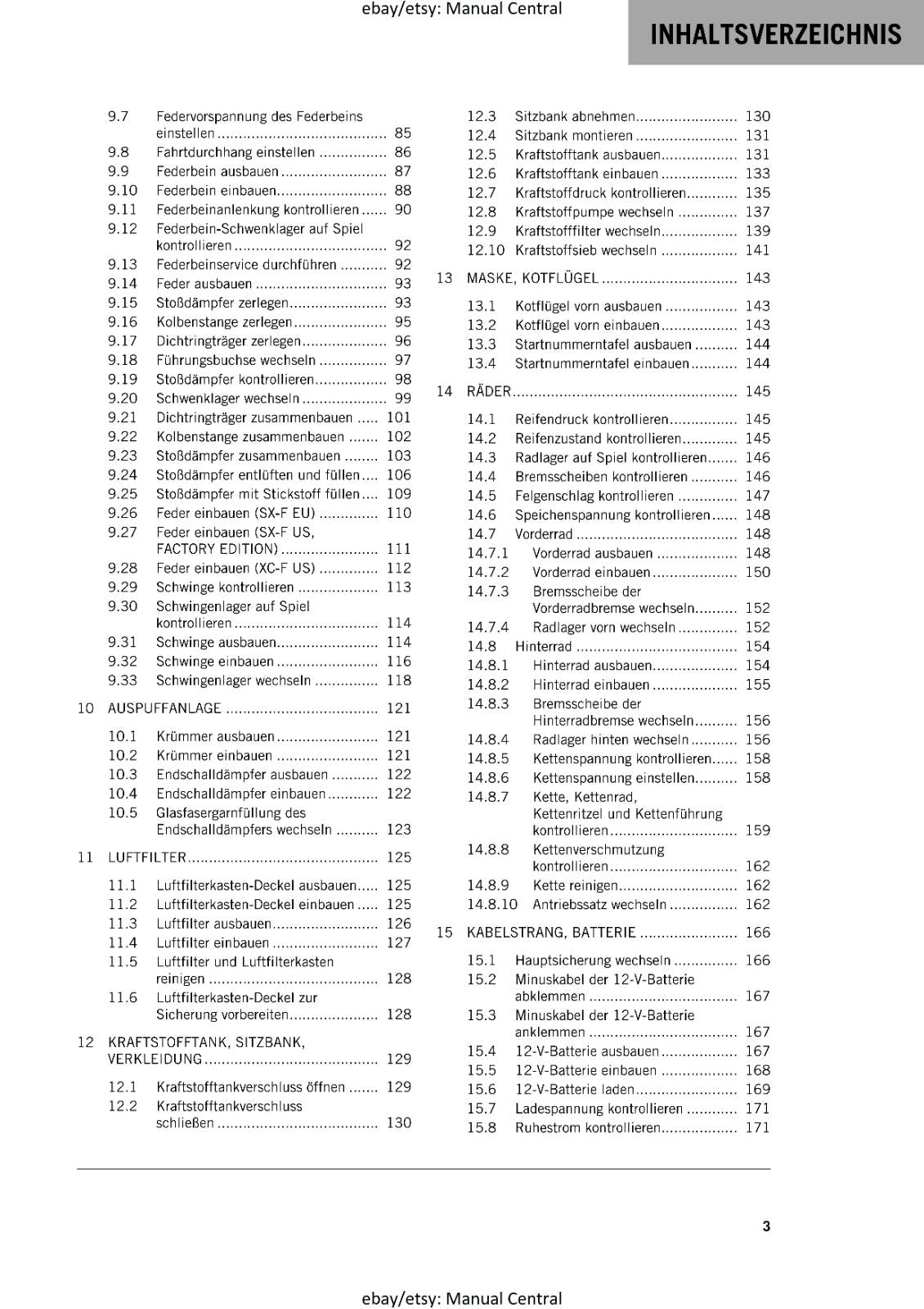 GERMAN LANGUAGE - KTM 2023- 450 XC-F SX-F FACTORY EDITION - REPARATURANLEITUNG