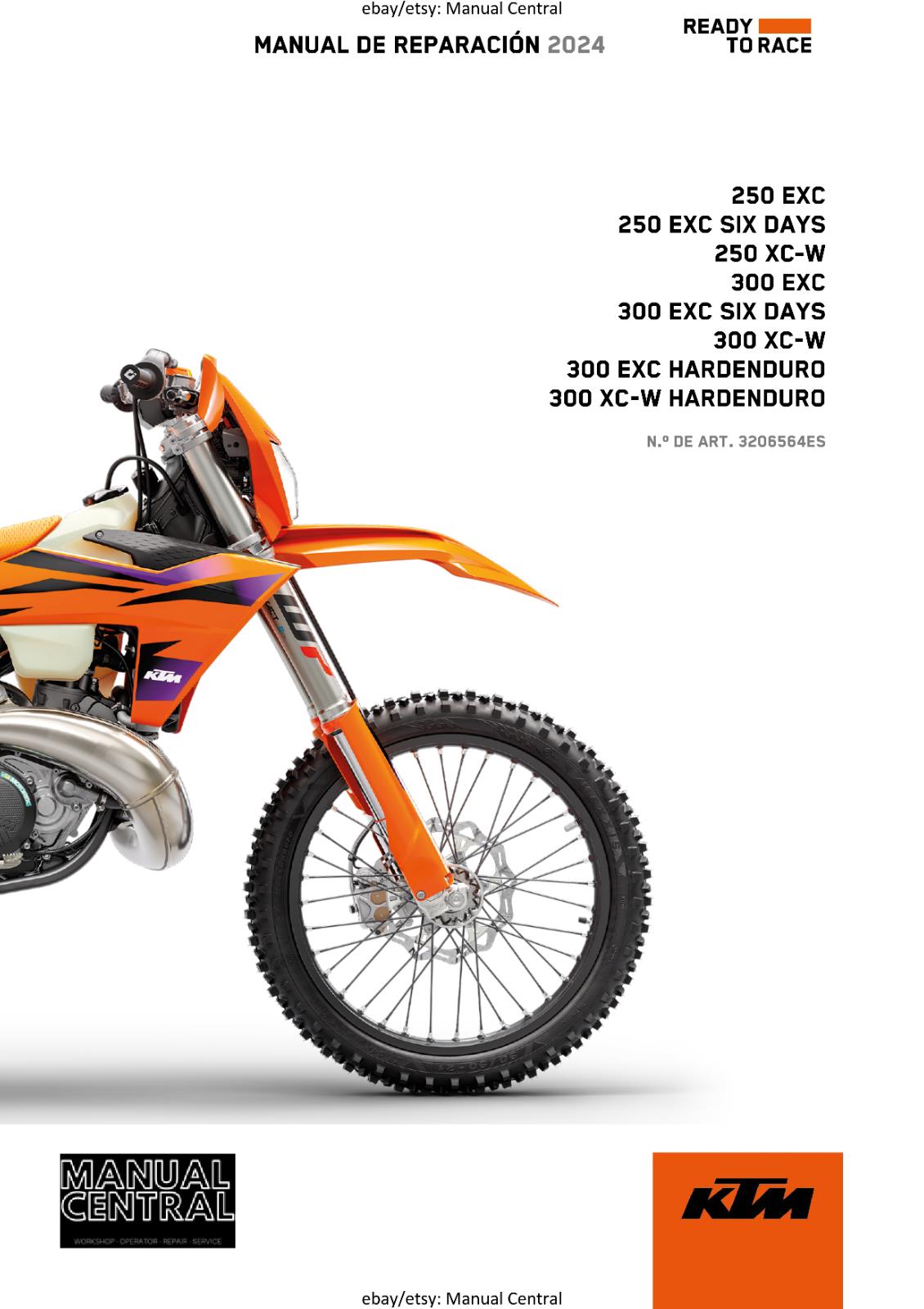 KTM 2024 - SPANISH LANGUAGE - 250 300 EXC XC-W HARDENDURO - MANUAL DE REPARACION
