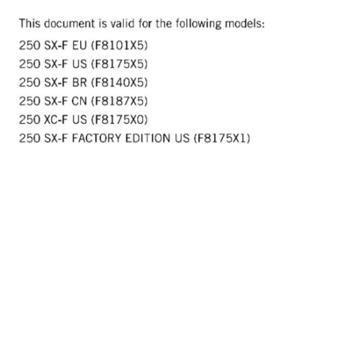 KTM 2024 - 250 XC-F SX-F FACTORY -  WORKSHOP SERVICE REPAIR MANUAL - REPRINTED