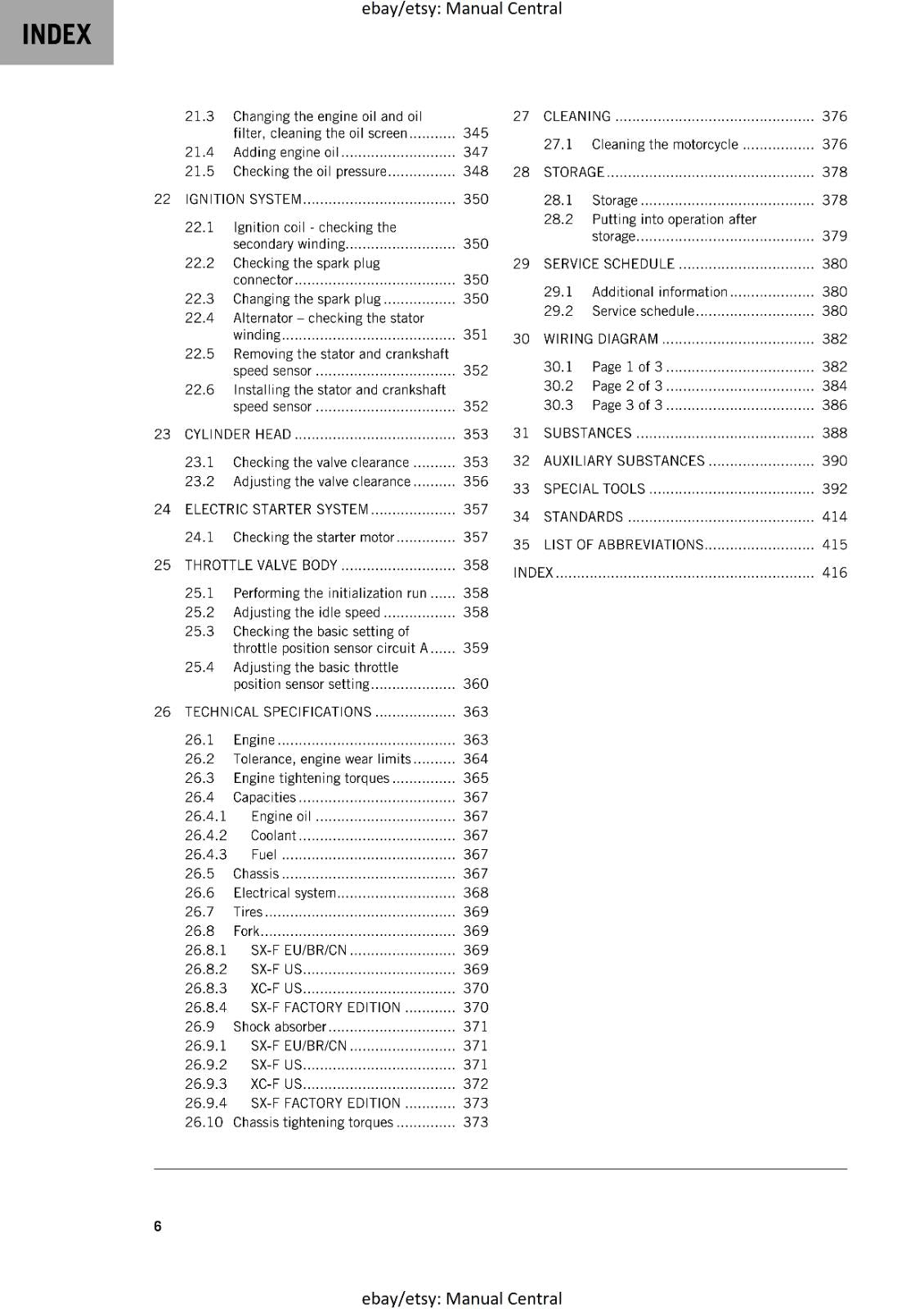 KTM 2024 - 250 XC-F SX-F FACTORY -  WORKSHOP SERVICE REPAIR MANUAL - REPRINTED