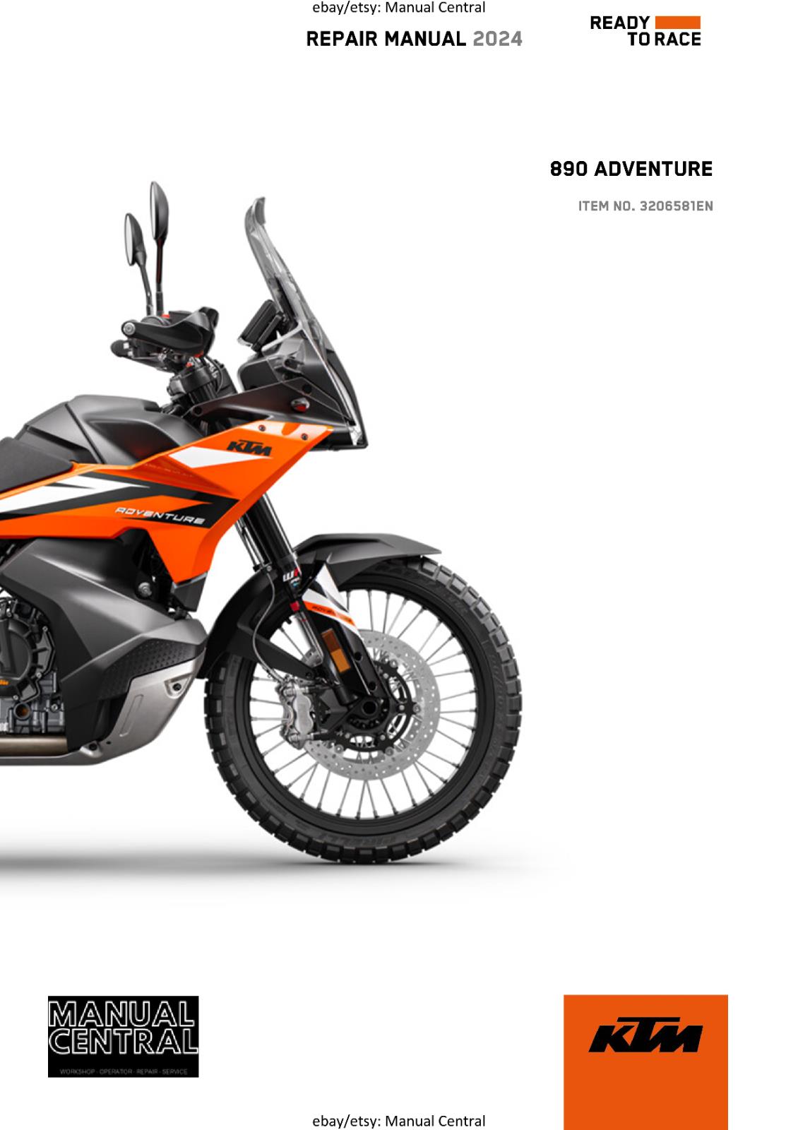 KTM 2024 - 890 ADVENTURE -  WORKSHOP SERVICE REPAIR MANUAL