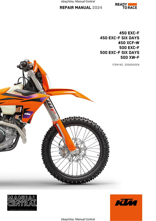 KTM 2024 - 450 500 EXC-F SIX DAYS XCF-W XW-F -  WORKSHOP SERVICE REPAIR MANUAL