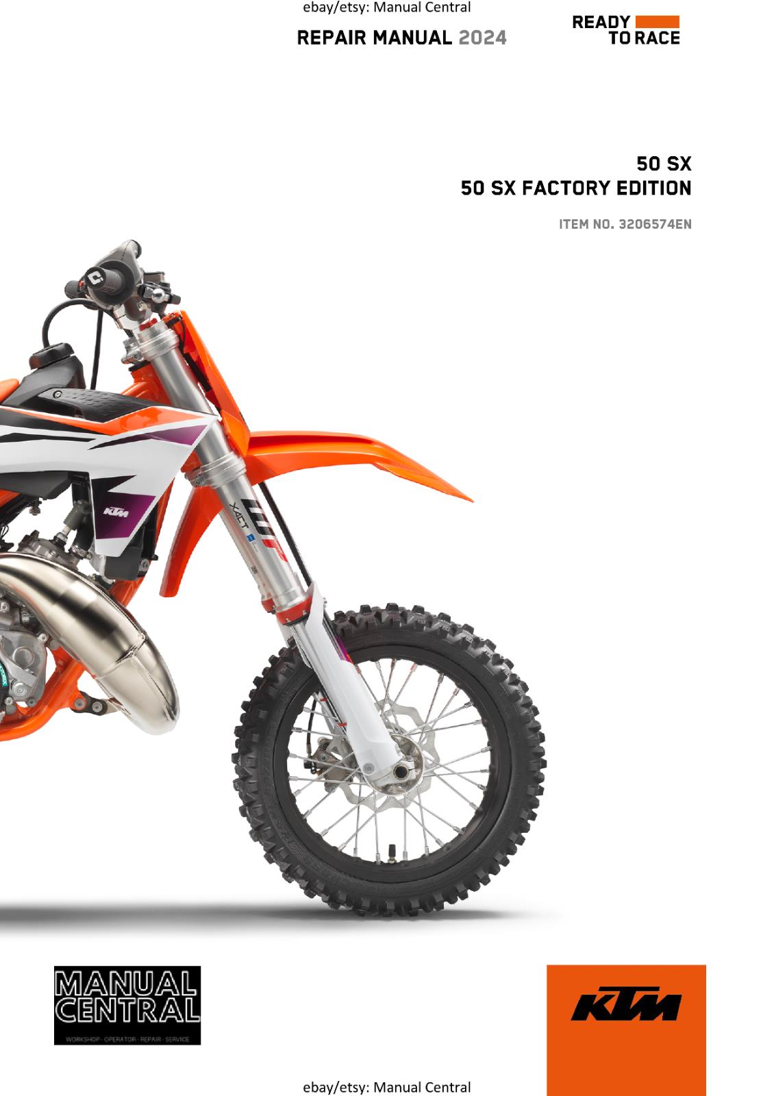 KTM 2024 -50 SX FACTORY EDITION -  WORKSHOP SERVICE REPAIR MANUAL - REPRINTED