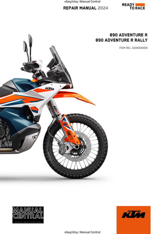 KTM 2024 - 890 ADVENTURE R RALLY -  WORKSHOP SERVICE REPAIR MANUAL