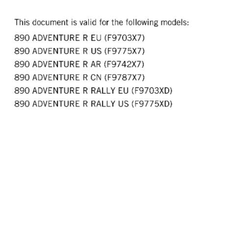 KTM 2024 - 890 ADVENTURE R RALLY -  WORKSHOP SERVICE REPAIR MANUAL