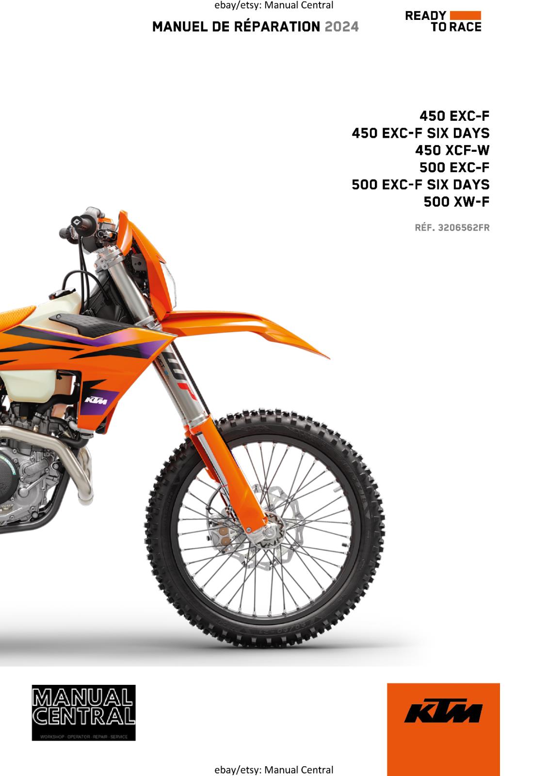 KTM 2020 - FRENCH LANGUAGE - 450 500 EXC-F SIX DAYS XCF-W - MANUEL DE REPARATION